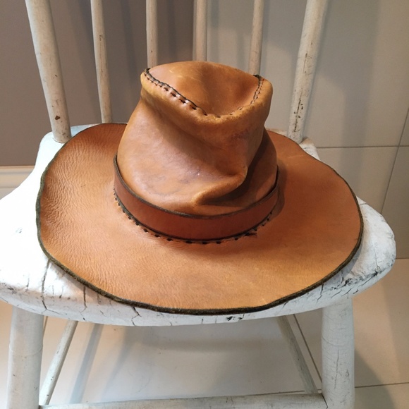 Vintage Leather Cowboy Hat XS - Picture 2 of 9
